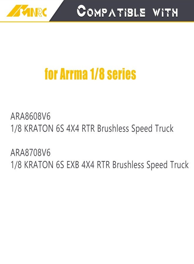 NMNRC Alloy Center Differential Diff Mount & Front Rear Chassis Brace for Arrma 1/8 Kraton 6S 4X4 RTR V6 Series Upgrade Part Sliver - Image 2